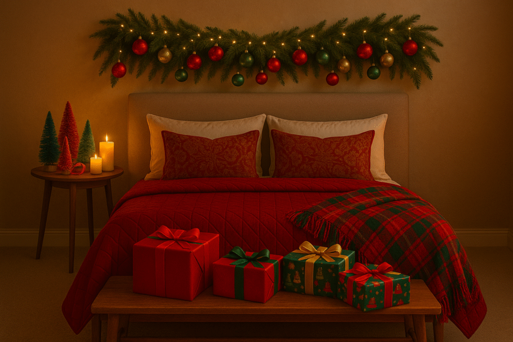 Festive guest room